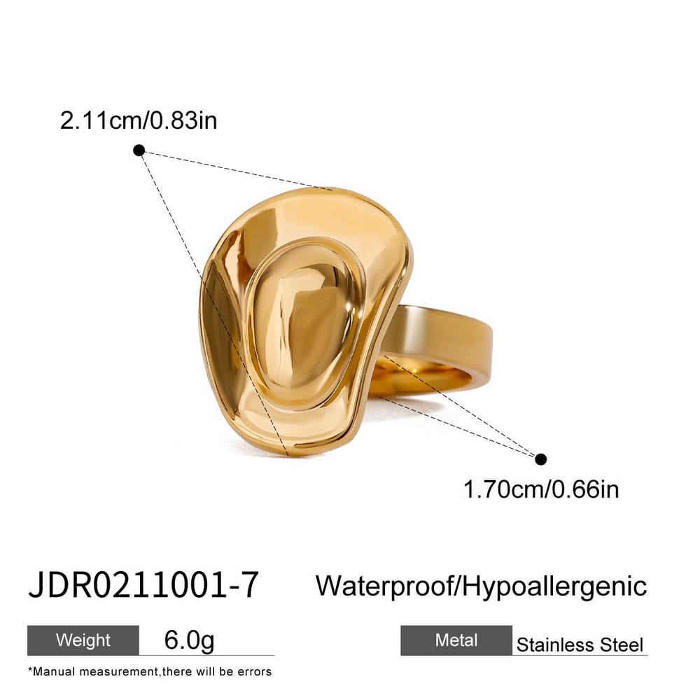 1 pair simple series elegant line stainless steel  gold plated women single rings h5Picture2