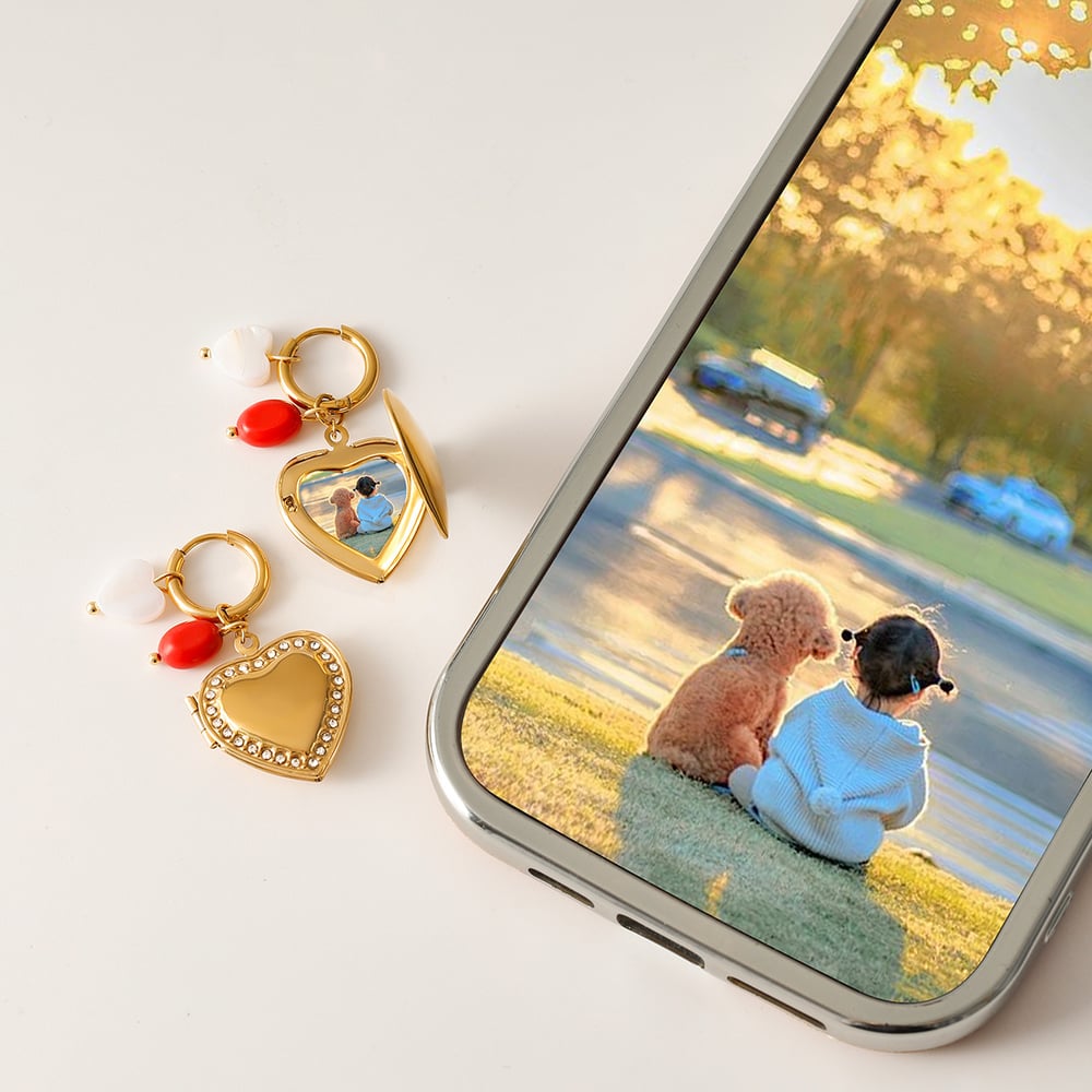 1 Pair Romantic Series Elegant Sweet Heart Stainless Steel Natural Stone Gold Color Women's DIY Drop Earrings