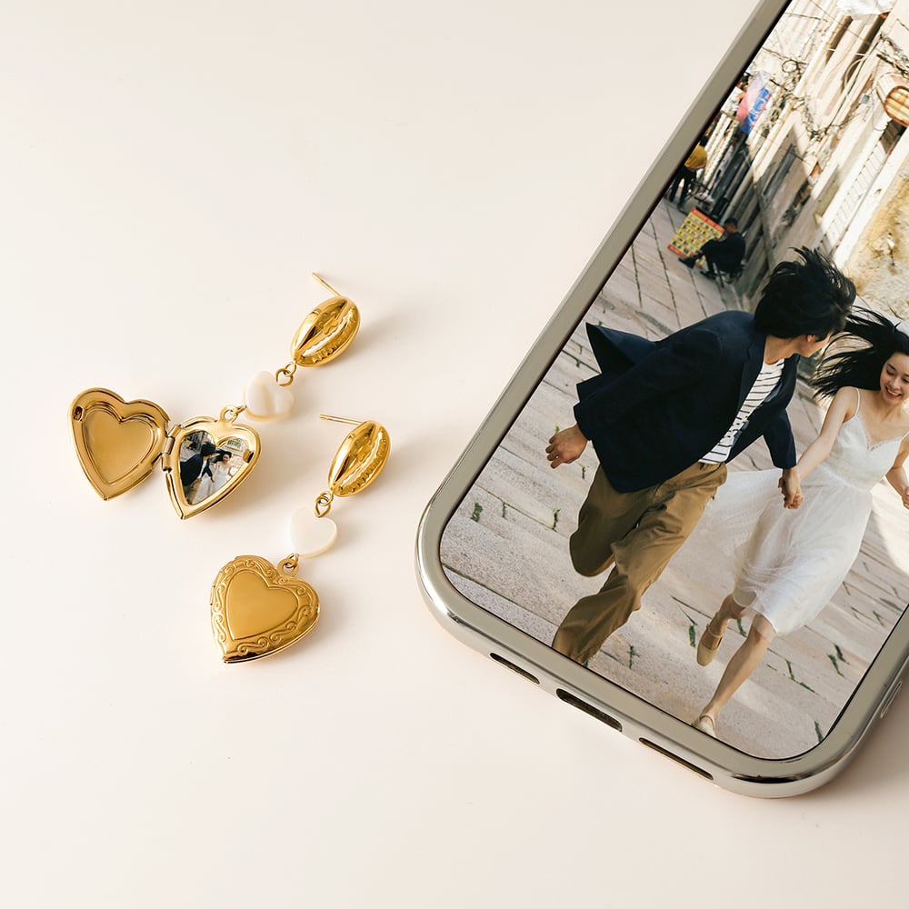 1 paar simple series  style herz edelstahl 18 karat vergoldet damen tropfen ohrringe 