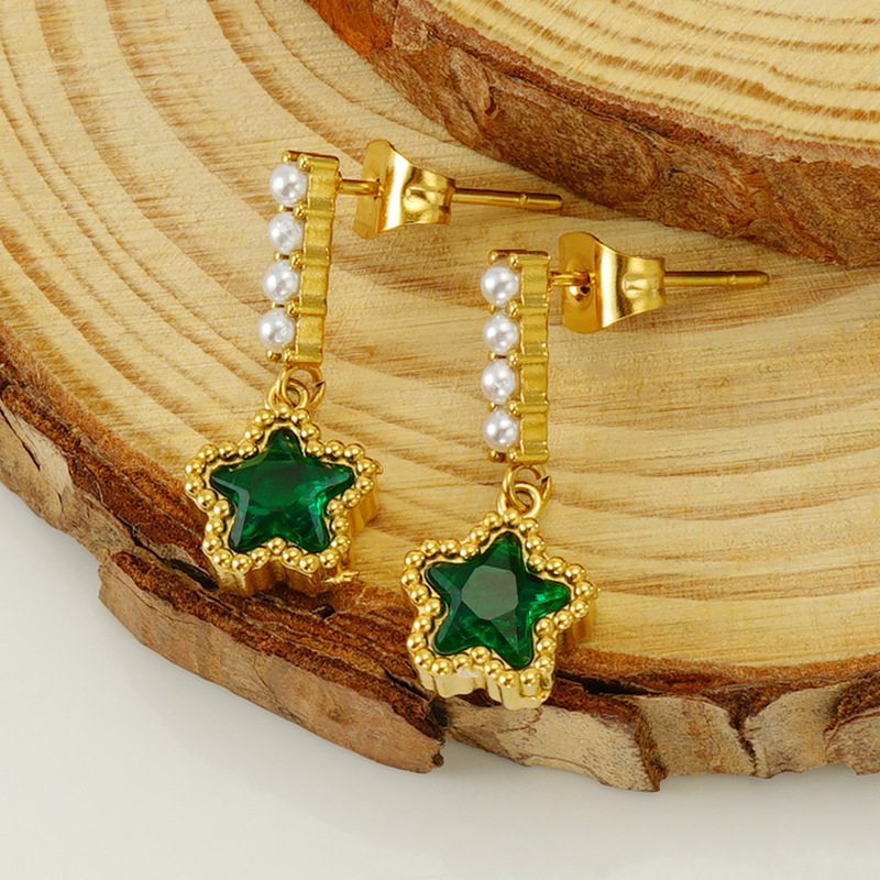 1 Pair Star Pearl Decorated Classic Daily Women's Pendant Earrings h5Picture2