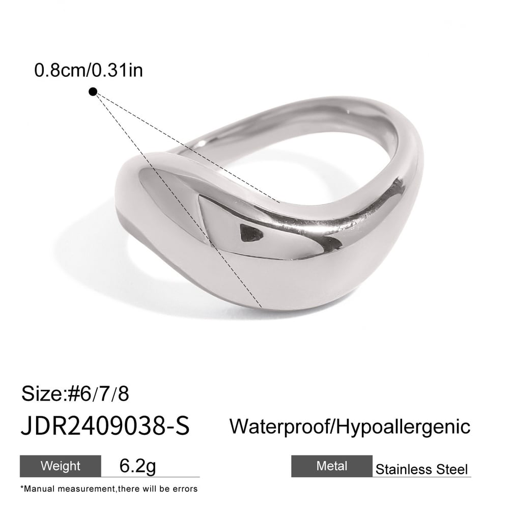 1 pair simple series daily geometric stainless steel  gold plated women single rings