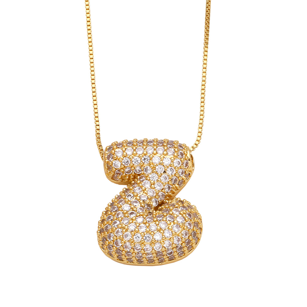 1 Piece Exquisite Series All-match Letter Copper Gold Color Stainless Steel Women's Pendant Necklaces