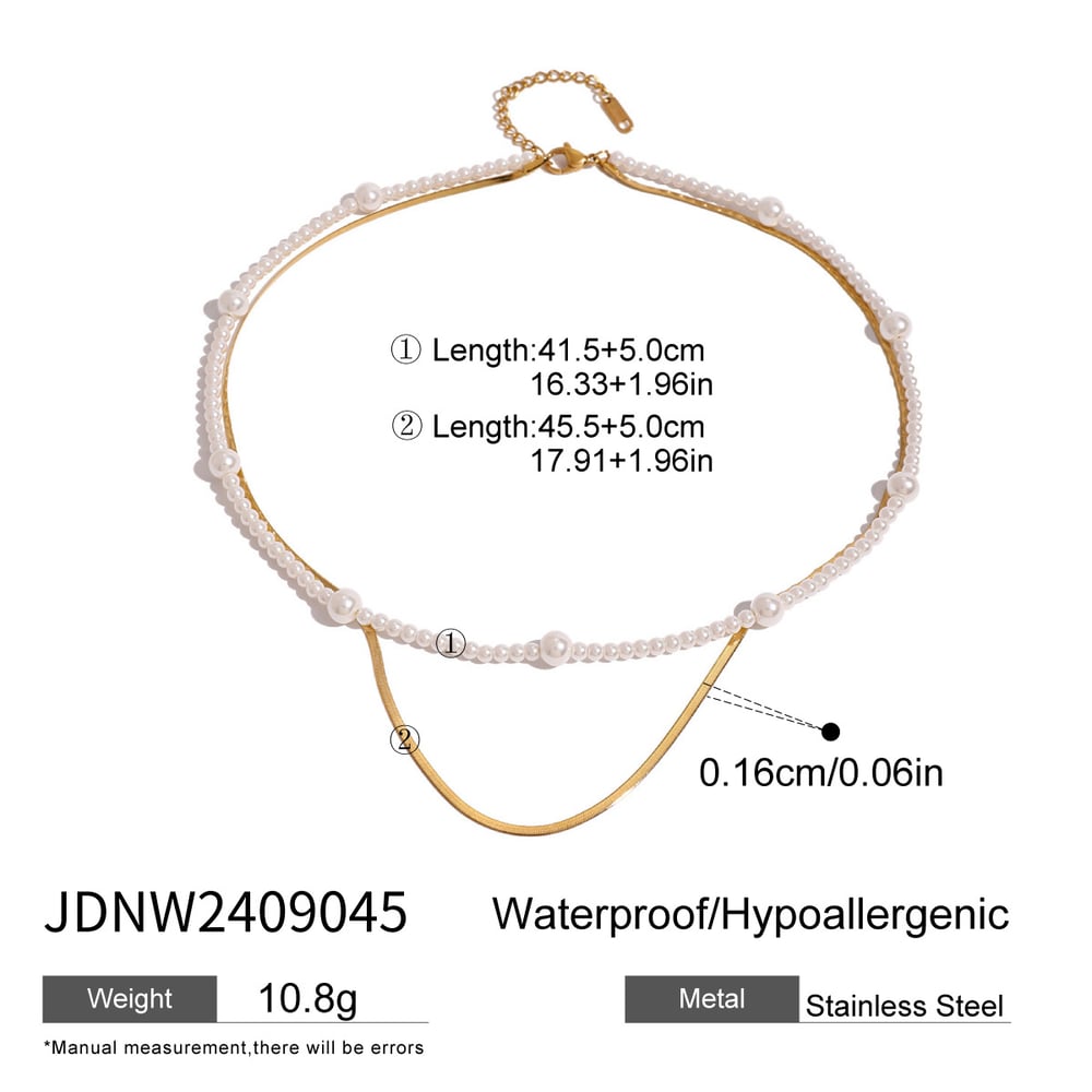 1 Piece Luxurious Series Retro Line Fashionable Stainless Steel Gold Color Women's Layered Necklaces