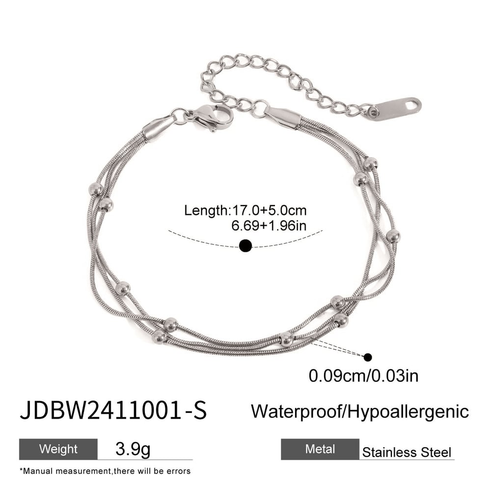 1 Piece Minimalist Series Daily Annular Line Stainless Steel Gold Color Women's Chain Bracelets