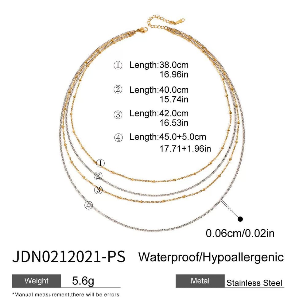 1 Piece Minimalist Series Classic Annular Stainless Steel Gold and Silver Color Women's Layered Necklaces