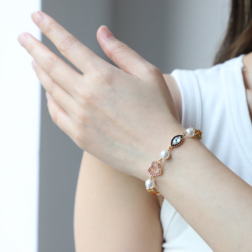 1 Piece Exquisite Series Dazzling Geometric Shape Gold Color Alloy Women's Charm Bracelets Picture2