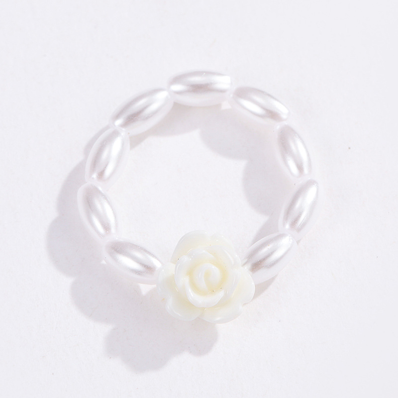 1 Piece Vacation Series Cute Mixed Polychrome Color Beads Lightweight Women's Adjustable Rings