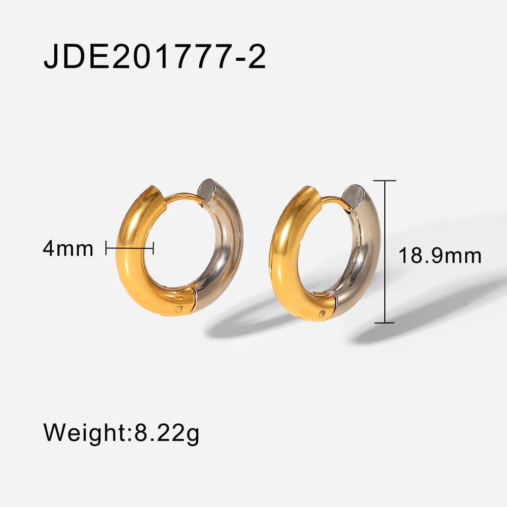 1 Pair Classic Stainless Steel Hoop Earrings 