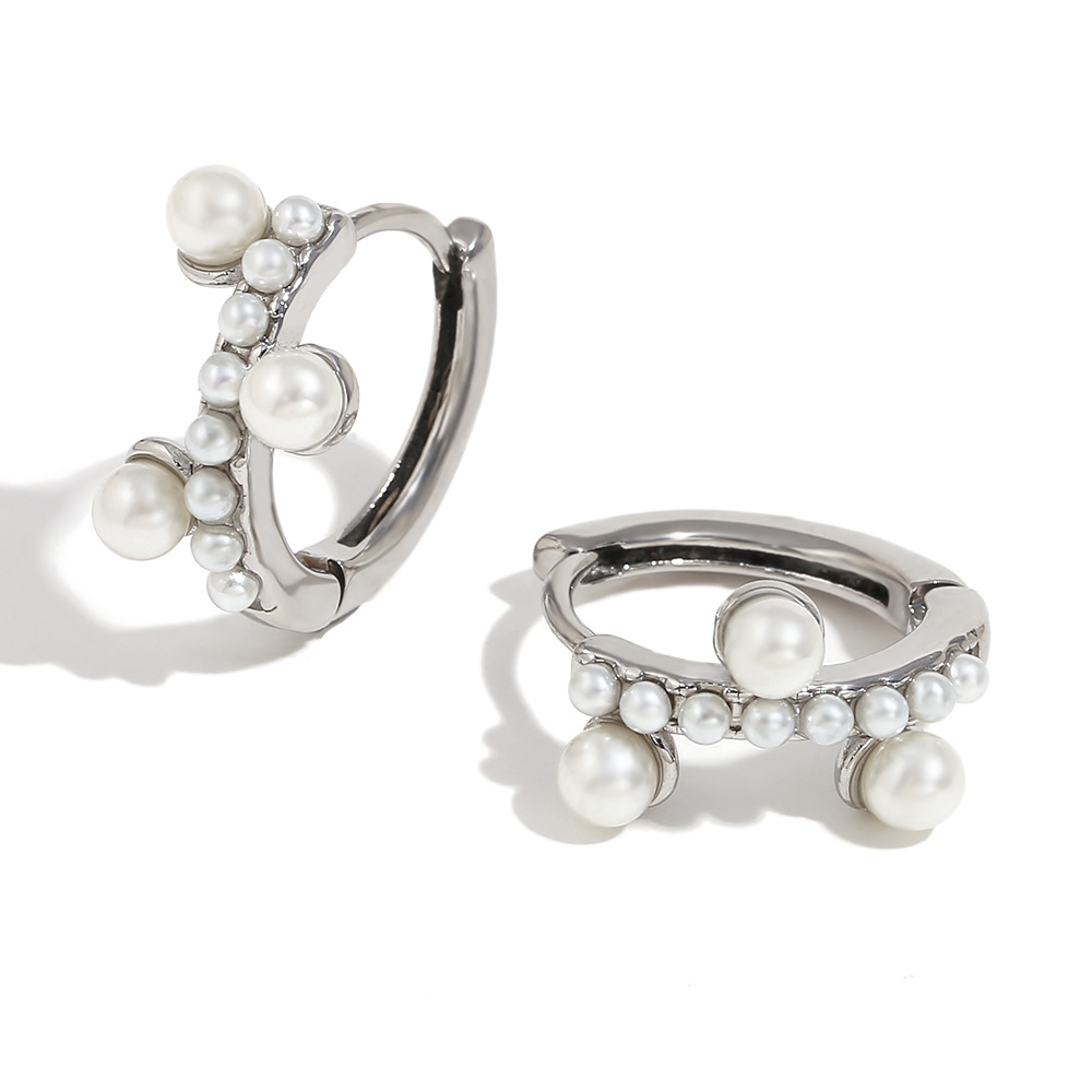 1 Pair Simple Series Fashion OL Solid Color Stainless Steel   Gold Color  Women's Hoop Earrings