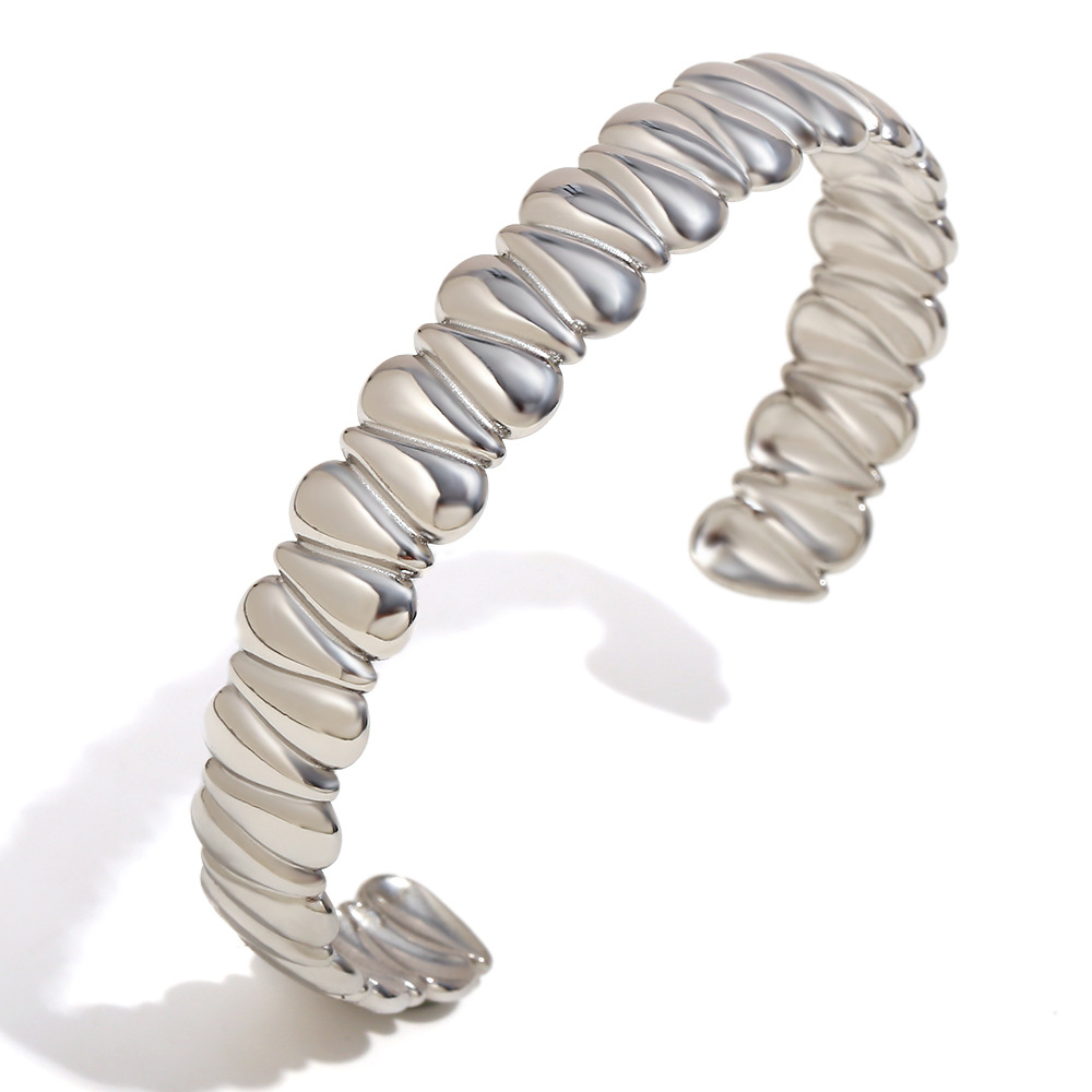 1 Piece Simple Series Classic Droplet Stainless Steel   Gold Color  Women's Bangles