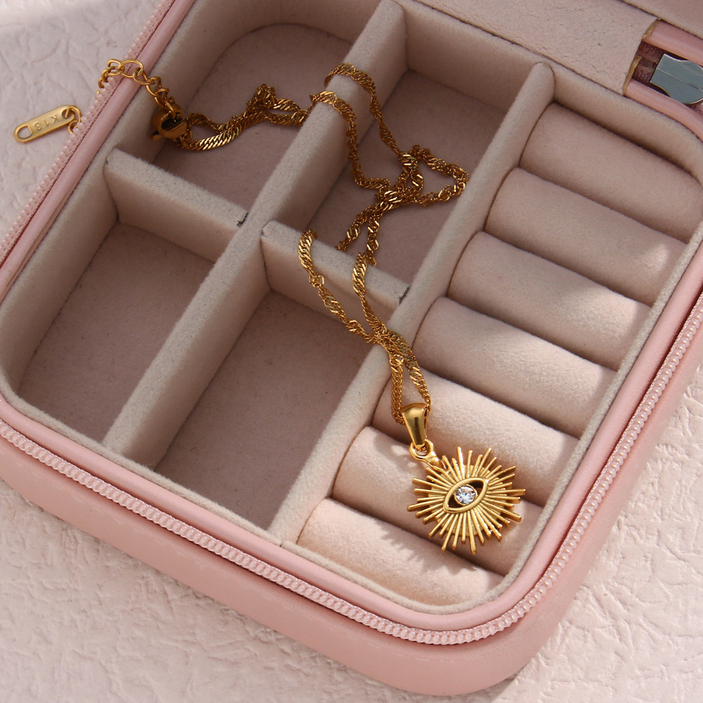 1 Piece Luxurious Series Retro Eye Stainless Steel   Gold Color  Women's Pendant Necklaces h5Picture2