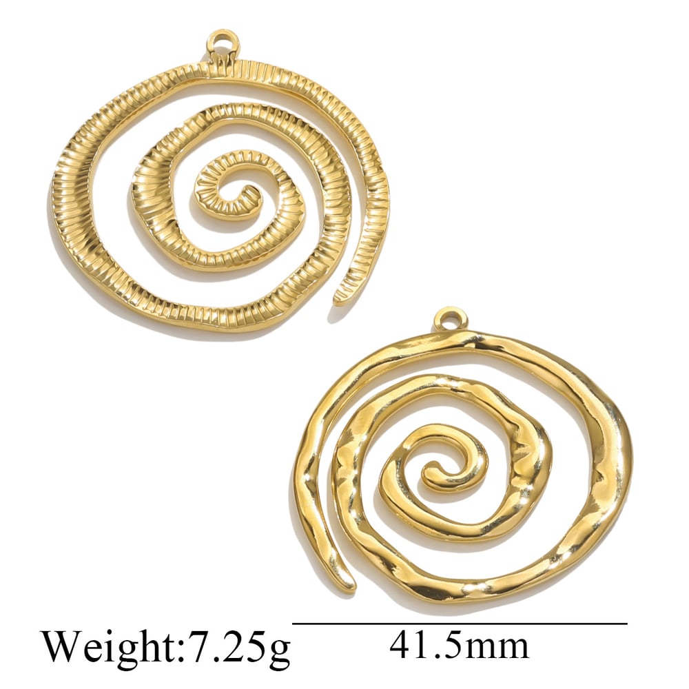 1 Piece Lustrous Series Modern Vortex Shape Stainless Steel Gold Color Women's Pendants