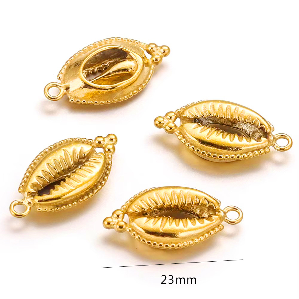 1 Piece Marine Series Simple Conch Shape Stainless Steel Gold Color Women's Pendants
