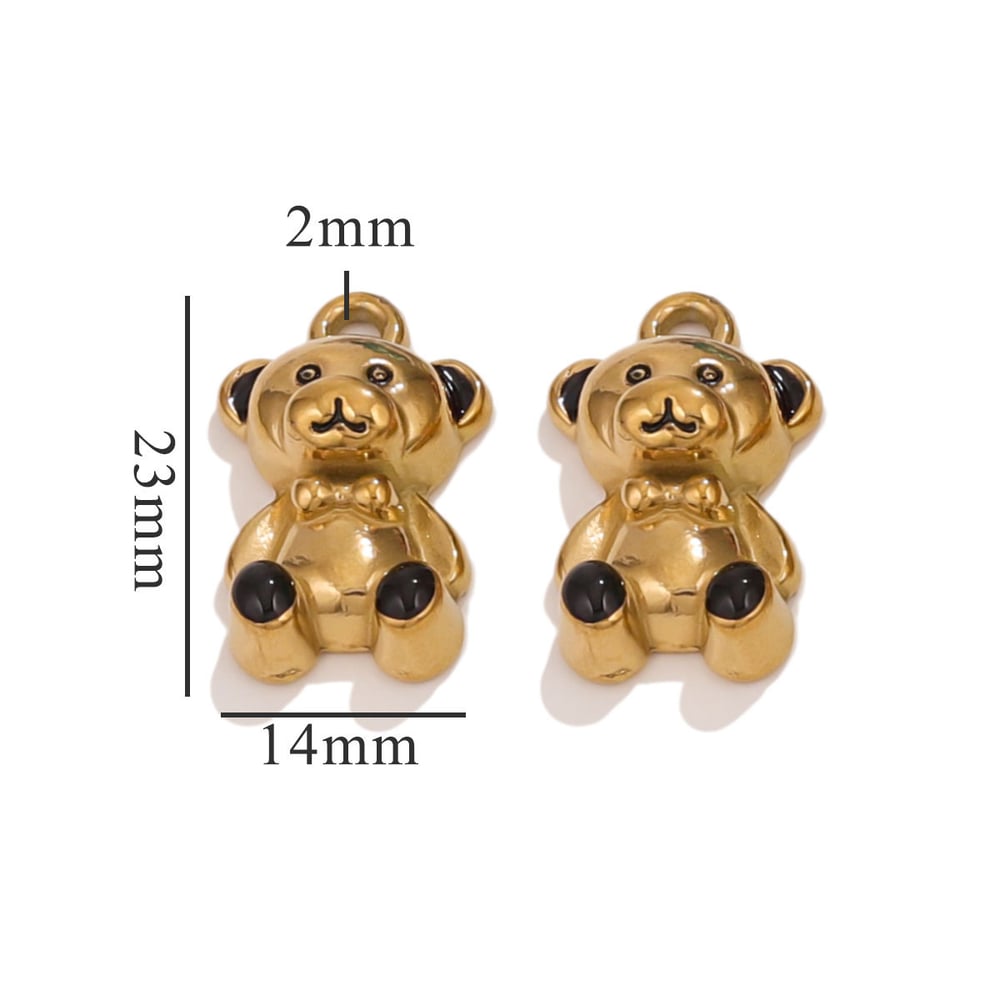 1 Piece Chromatic Series Cute Cartoon Stainless Steel Gold Color Women's Pendants