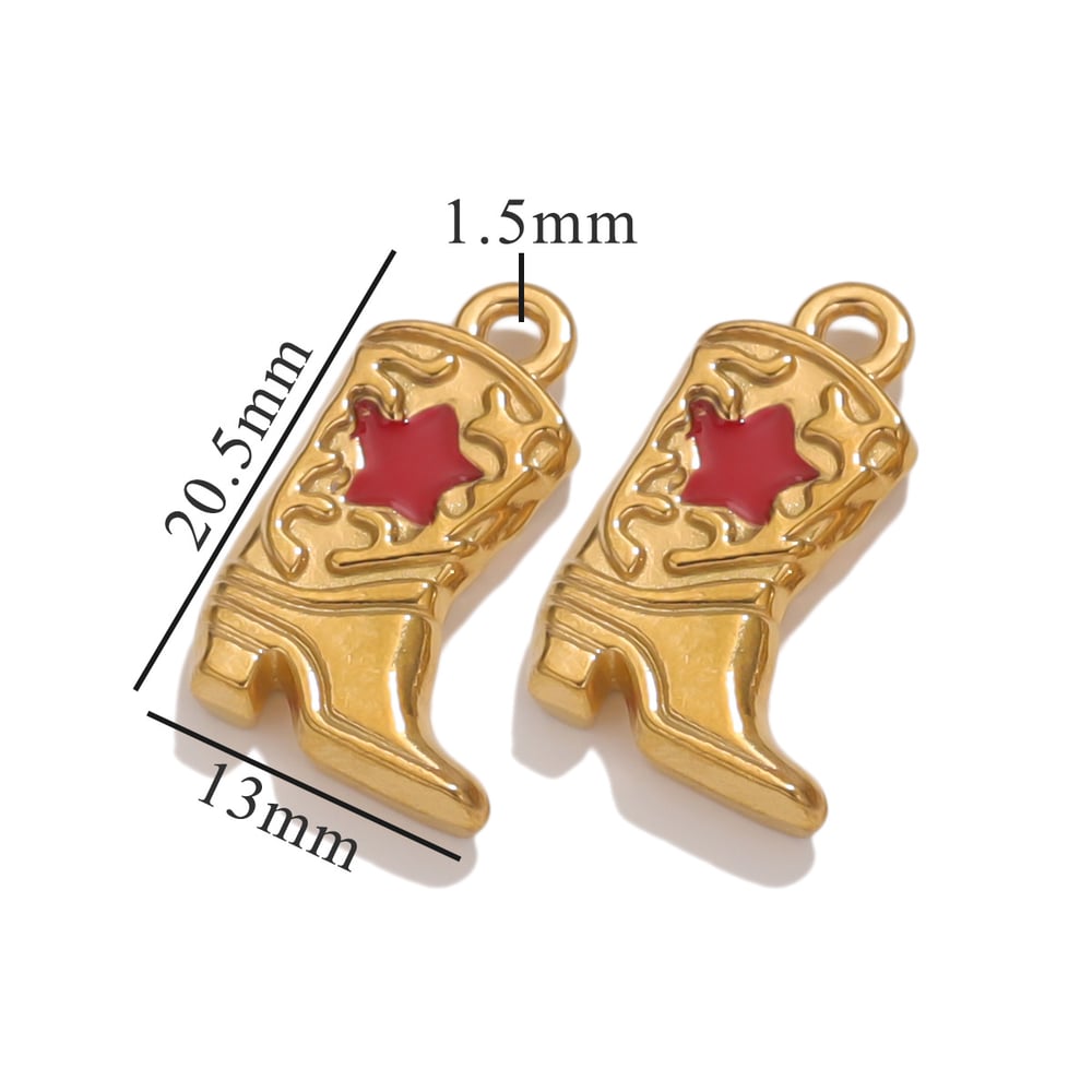 1 Piece Fashionable Series Retro Boot Shape Stainless Steel Gold Color Women's Pendants