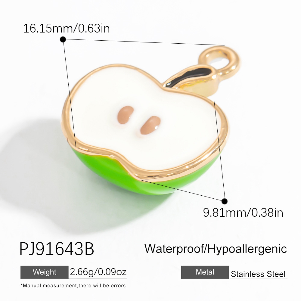 1 piece  style vacation popsicle pattern oil- glazing stainless steel gold color women's pendants