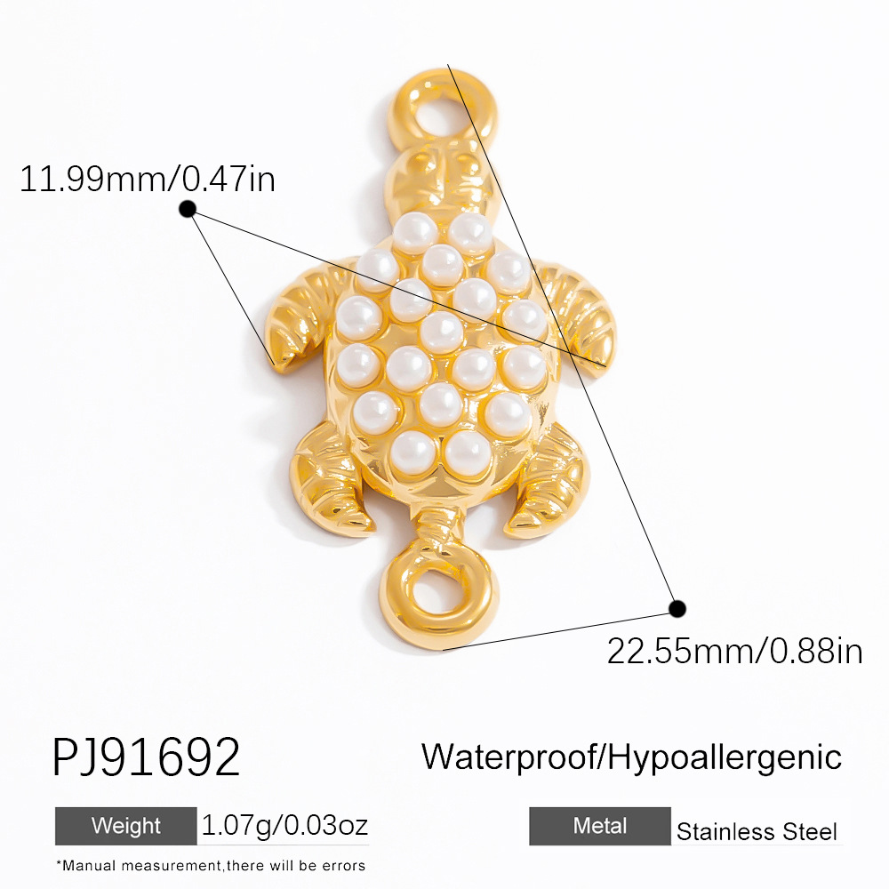 1 Piece Gorgeous Series Elegant Turtle Shape Delicate Stainless Steel Gold Color Women's Pendants