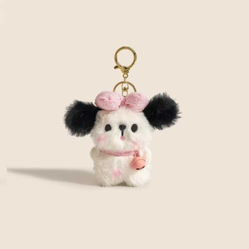 1 Piece Lovely Series Sweet Puppy With Bowknot & Bell Rayon Women's Bag Charms