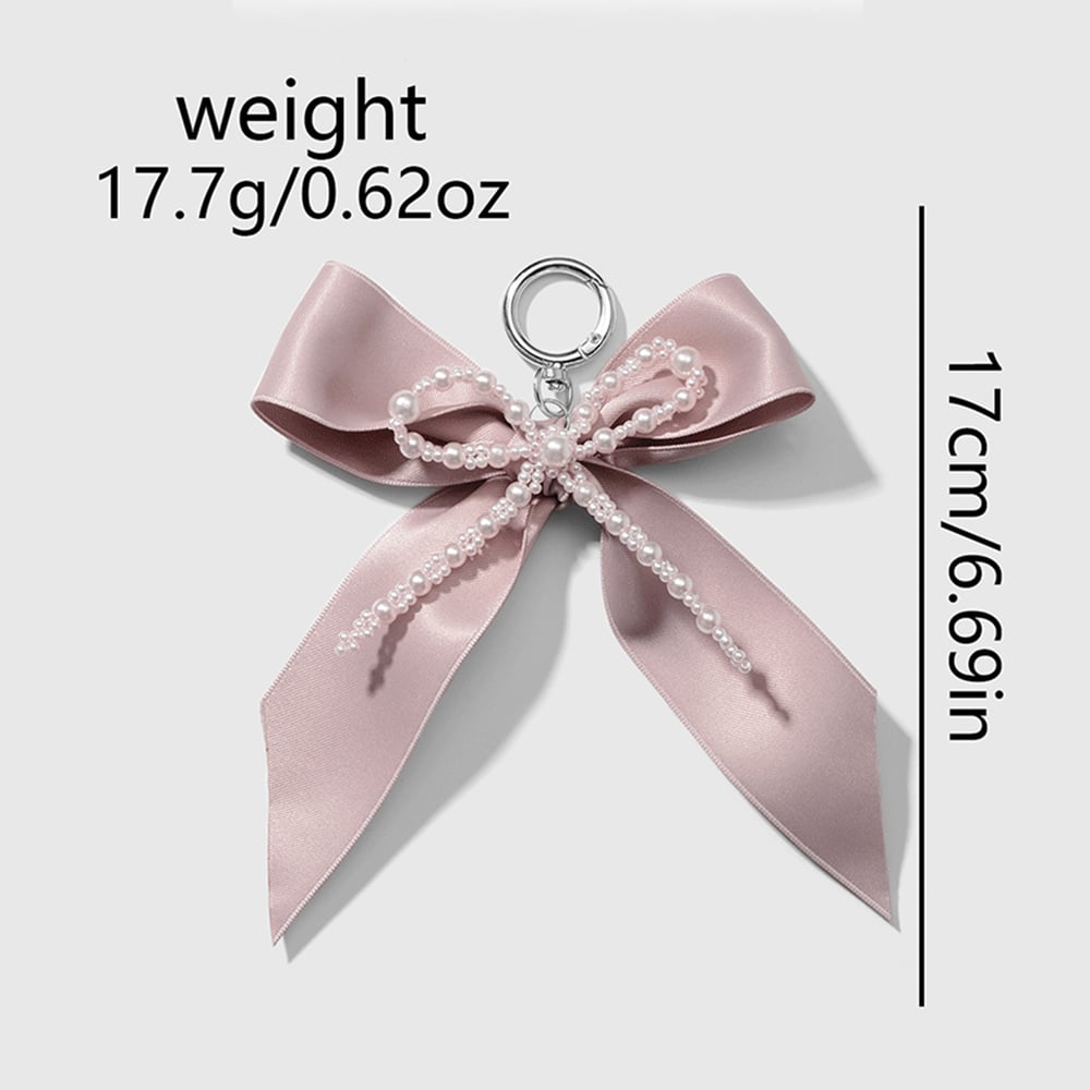 1 Stück Romantische Serie Süße Schleife Knoten Harz Künstliche Perle Damen Tasche Charms h5Bild2