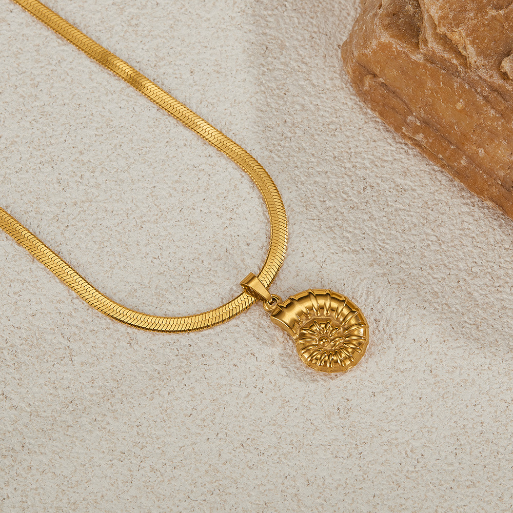 1 pezzo semplice serie retrò geometrica in acciaio inossidabile collane con ciondolo da donna h5Immagine2