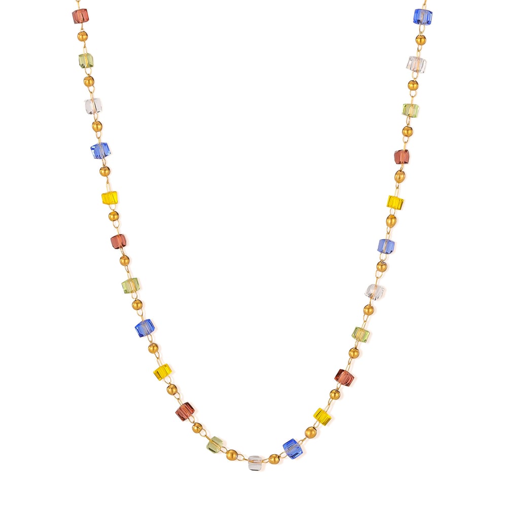 1 Piece Exquisite Series Sweet Colorful Beads Stainless Steel Women's Chain Bracelets