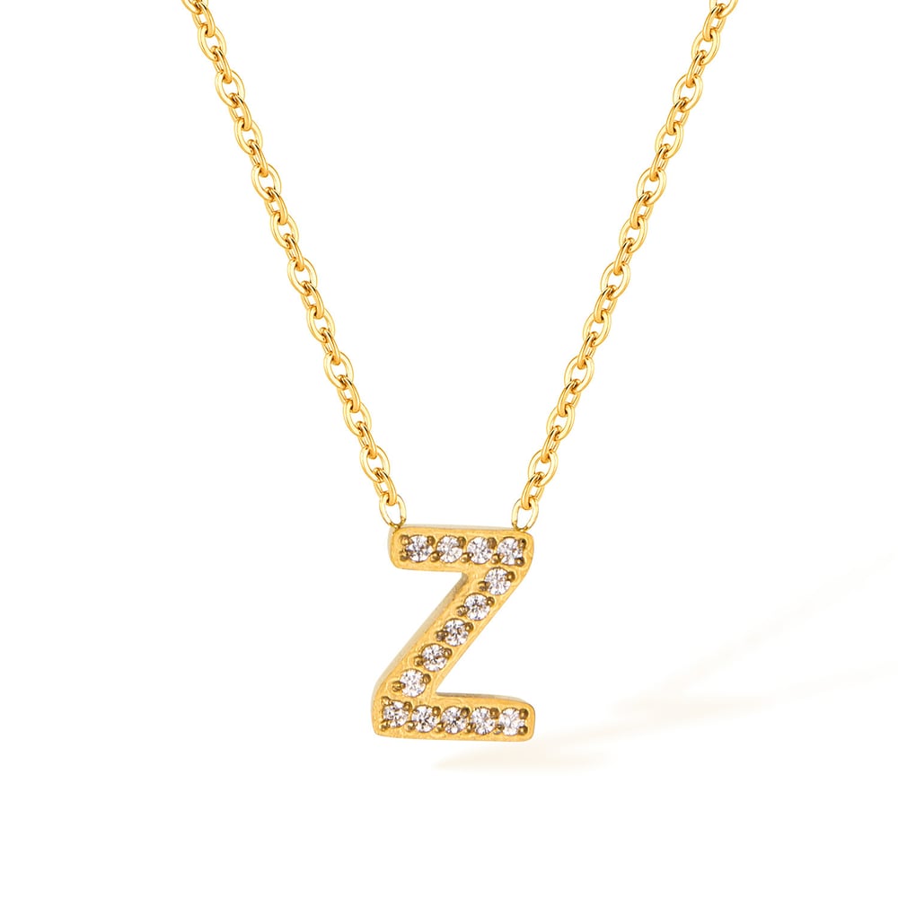 1 Piece Classic Series Daily All-match Letter Stainless Steel Gold Color Women's Pendant Necklaces