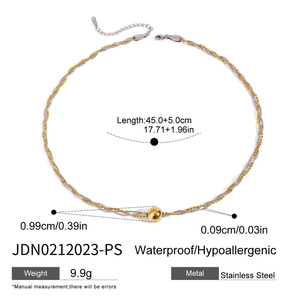 1 piece fashionable series  twine line stainless steel gold & silver color women's chain necklaces