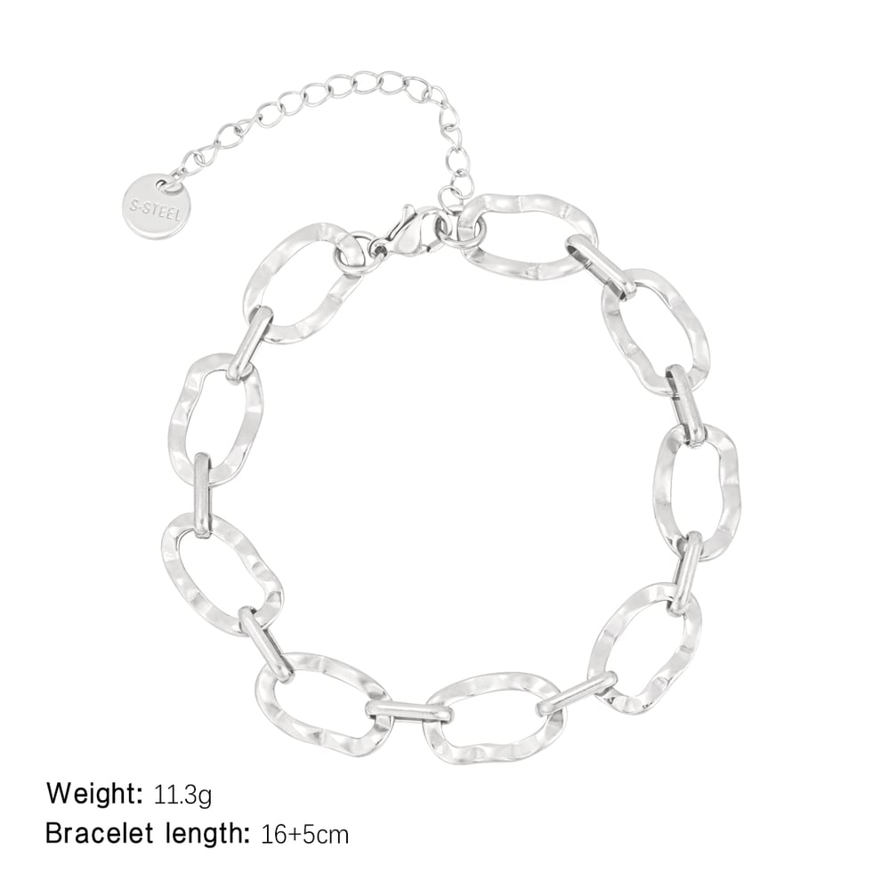 1 Piece Simple Series Elegant Geometric Titanium Steel   Gold Color  Women's Chain Bracelets 