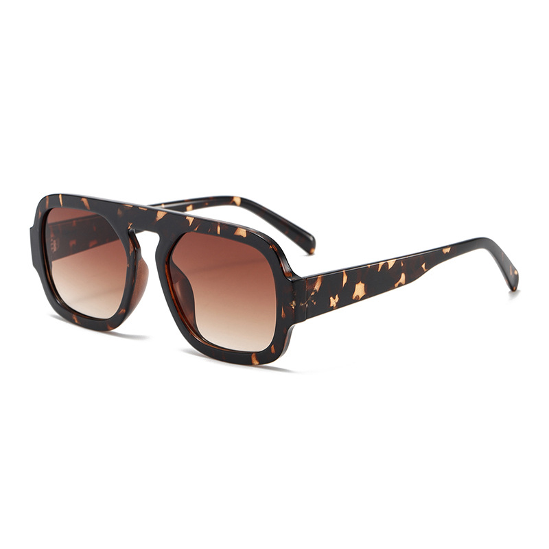 1 Pair Simple Series Daily Leopard Print Plastic Women's Sunglasses 