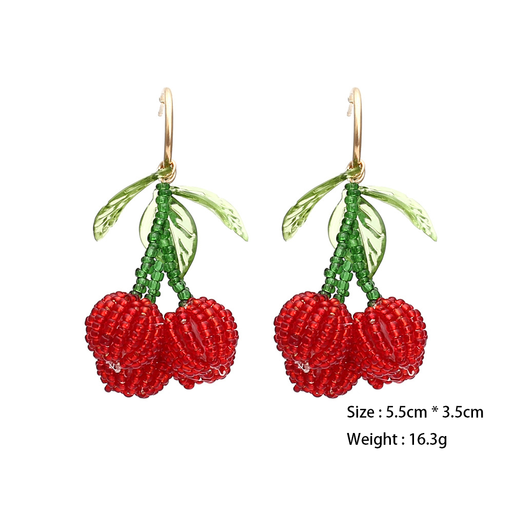1 Pair Sweet Bead Cherry Drop Earrings h5Picture2