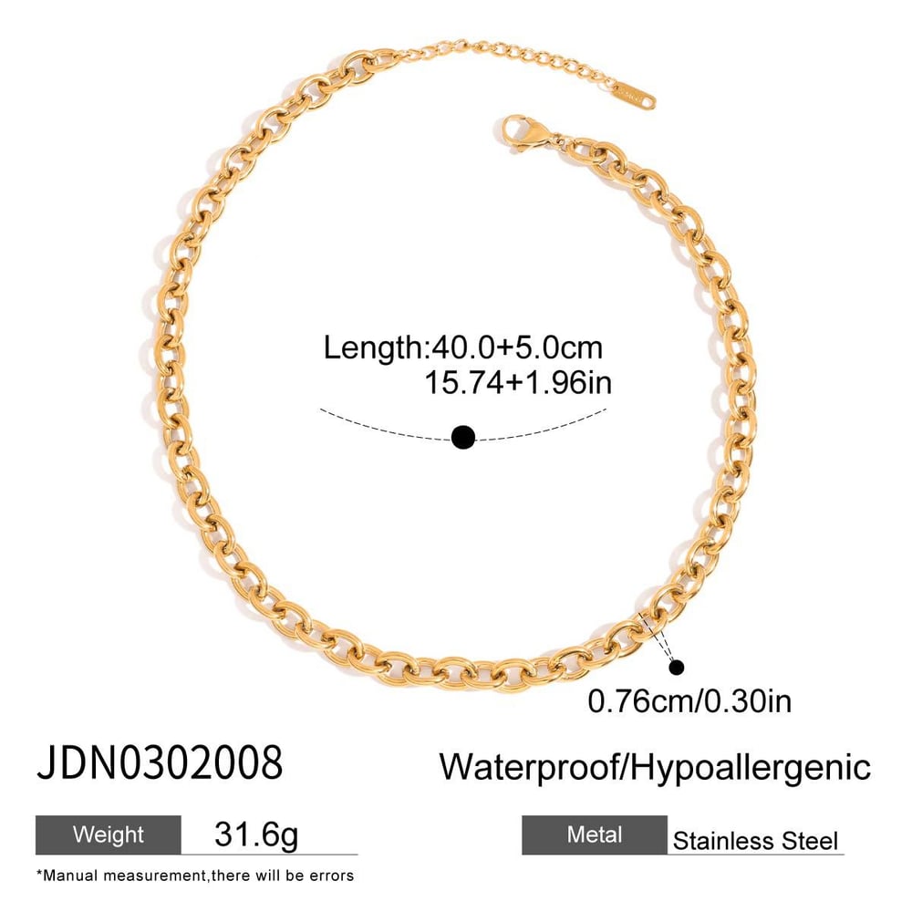1 Piece Chain Stainless Steel Gold Color  Women's DIY Chain Necklaces