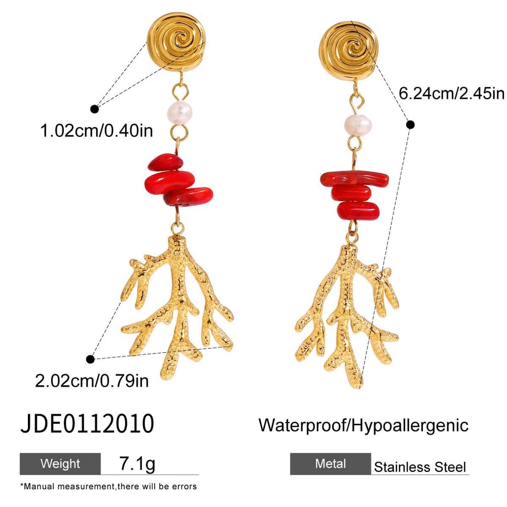 1 Pair Simple Series Vacation Turtle Stainless Steel   Gold Color  Pearl Women's Drop Earrings