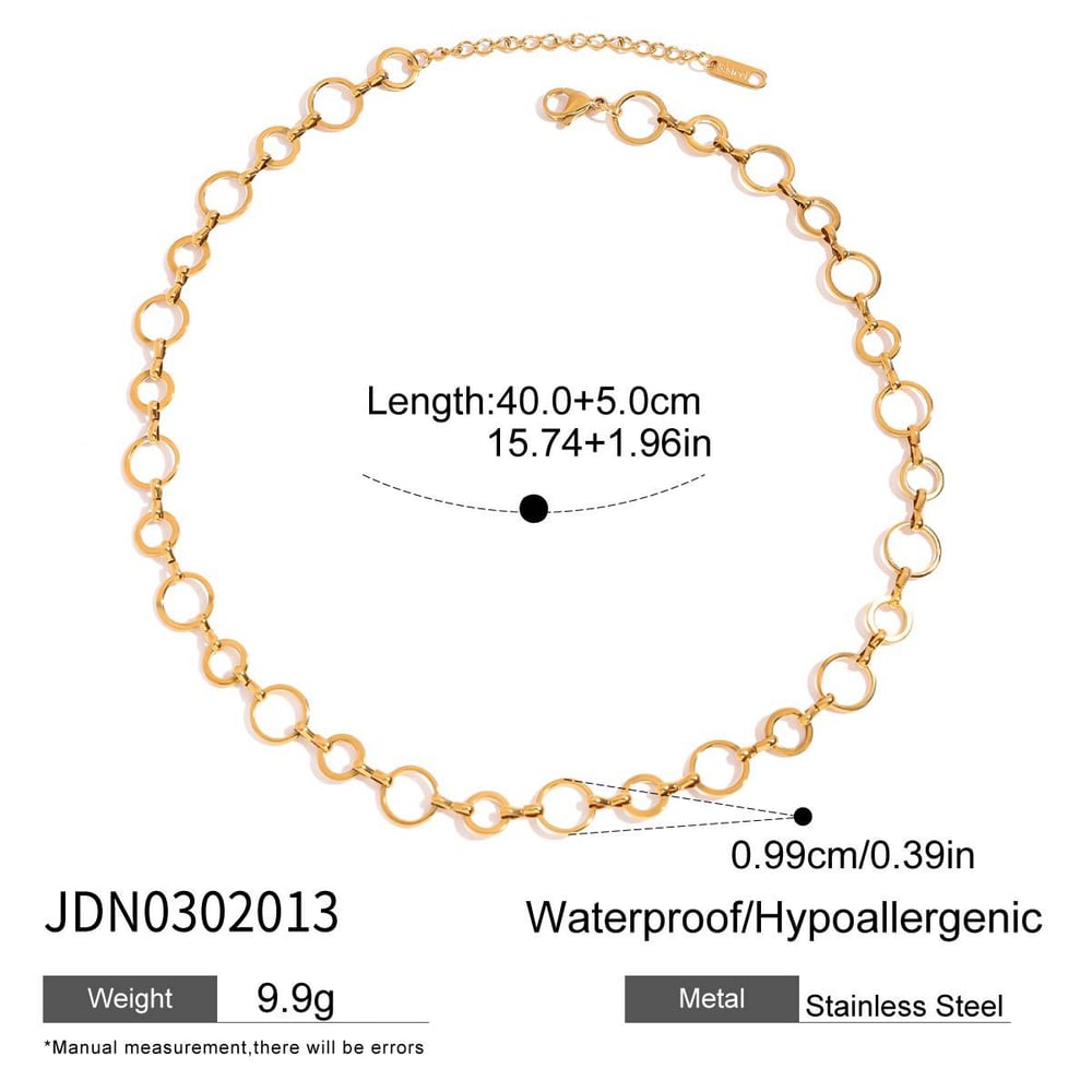 1 Piece Chain Stainless Steel Gold Color  Women's DIY Chain Necklaces