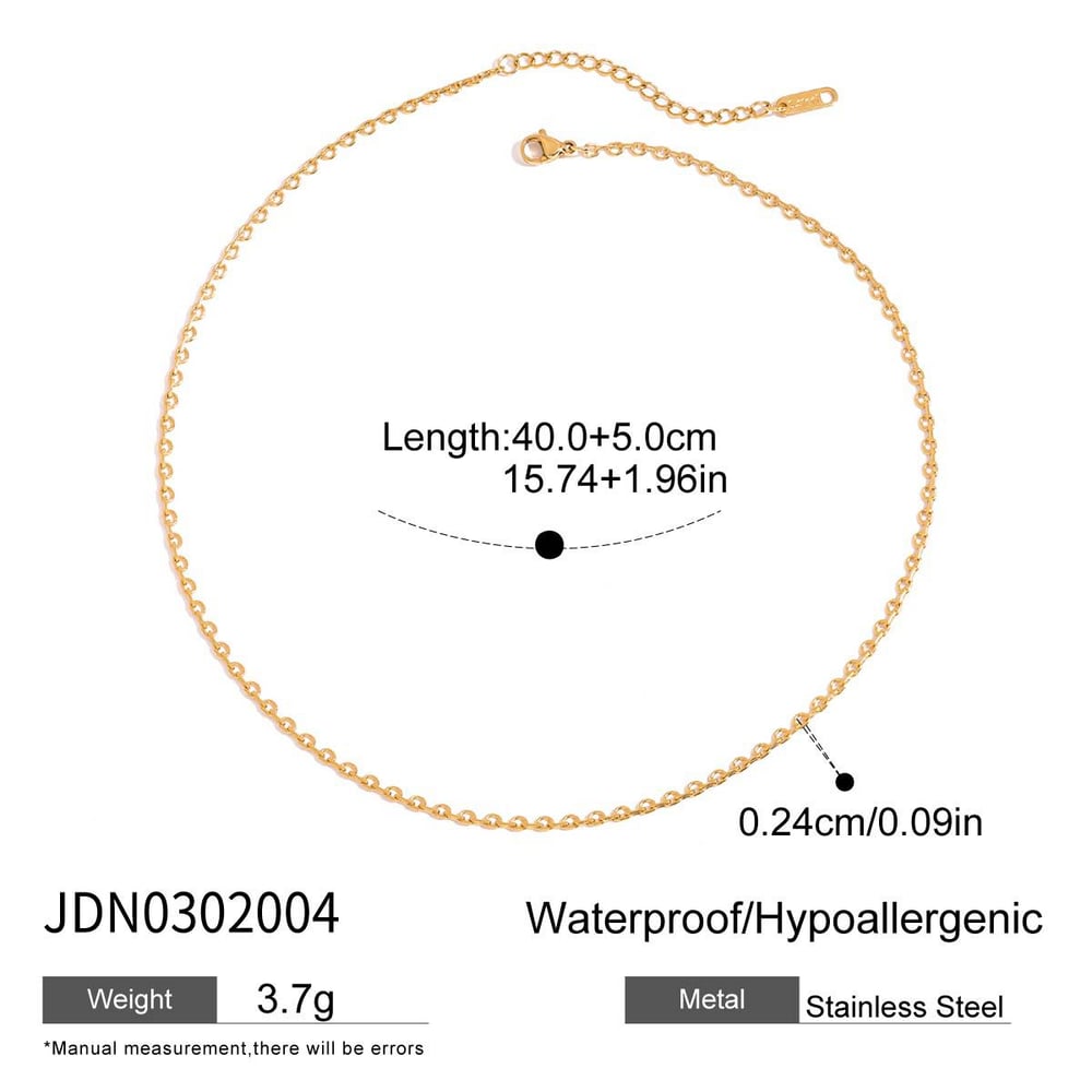 1 Piece Chain Stainless Steel Gold Color  Women's DIY Chain Necklaces
