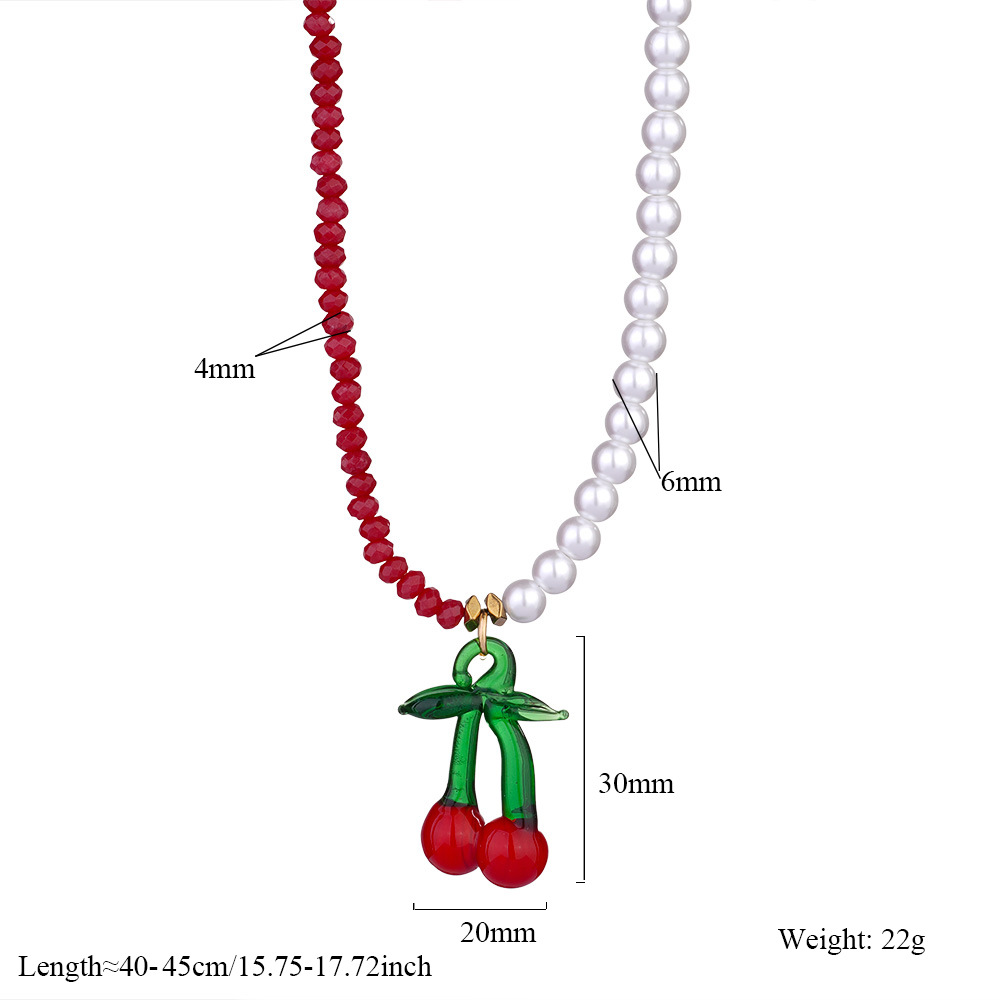 1 Piece Vivid Series Vacation Lobster Glass Stainless Steel Gold Color Women's Beaded Necklaces