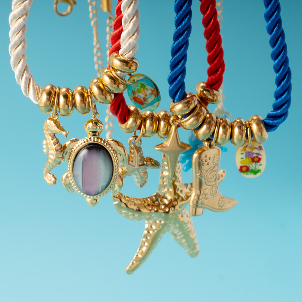 1 Piece Stylish Series Retro Starfish Rope Stainless Steel Gold Color Women's Pendant Necklaces h5Picture2