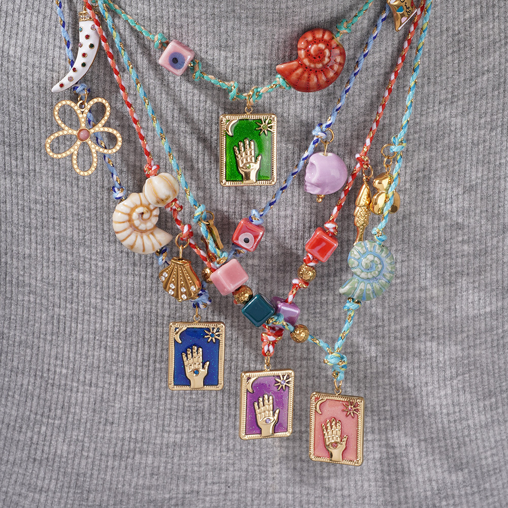 1 Piece Luxurious Series Classic Hand Tarot Stainless Steel Gold Color Women's Pendant Necklaces h5Picture2