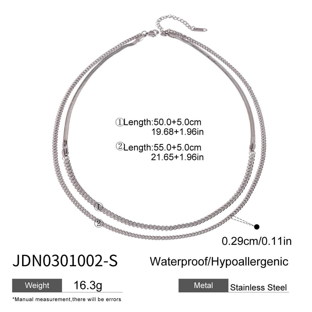 1 Piece Stainless Steel Women's Layered Necklaces