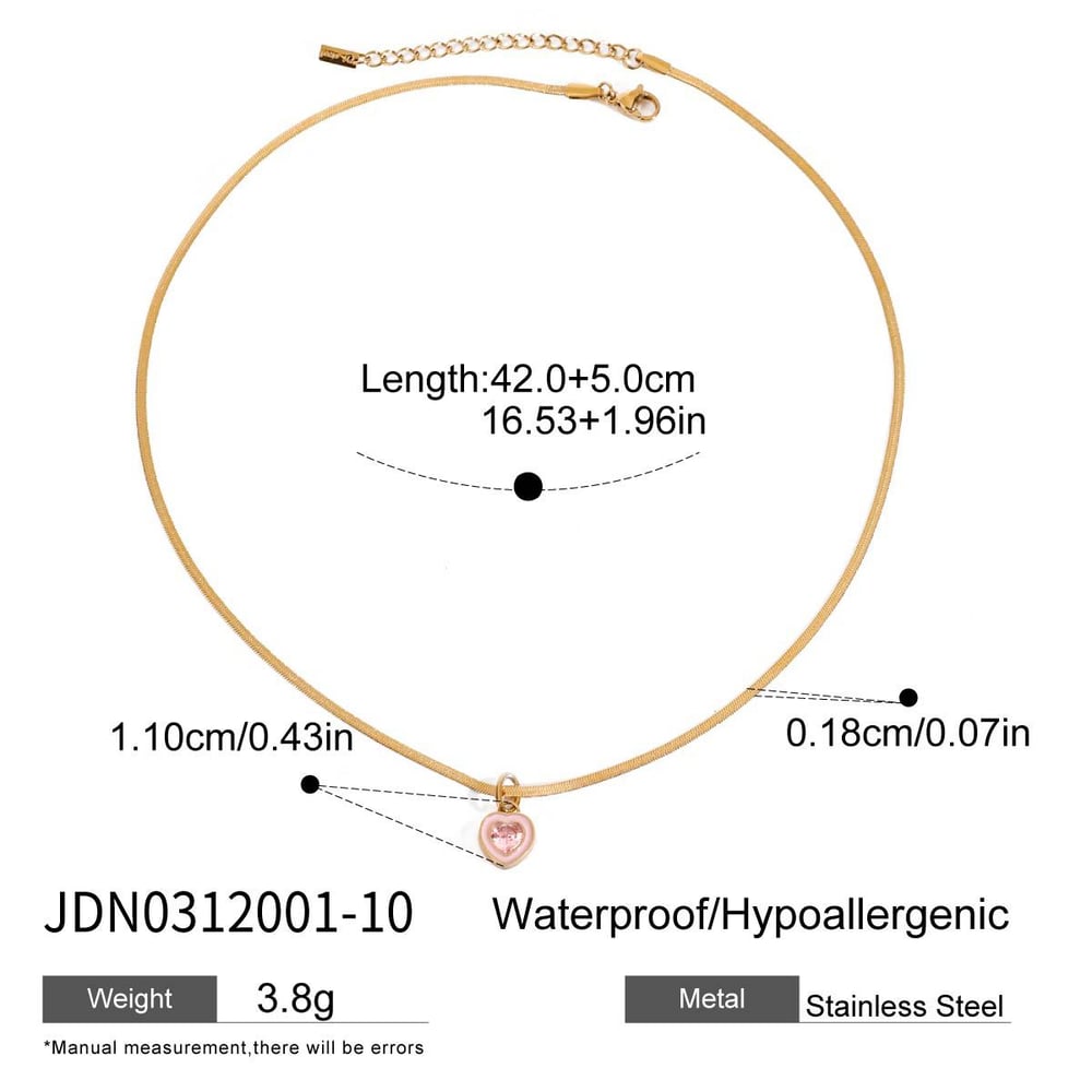 1 Piece Gold Color Heart Shape Stainless Steel Women's Pendant Necklaces