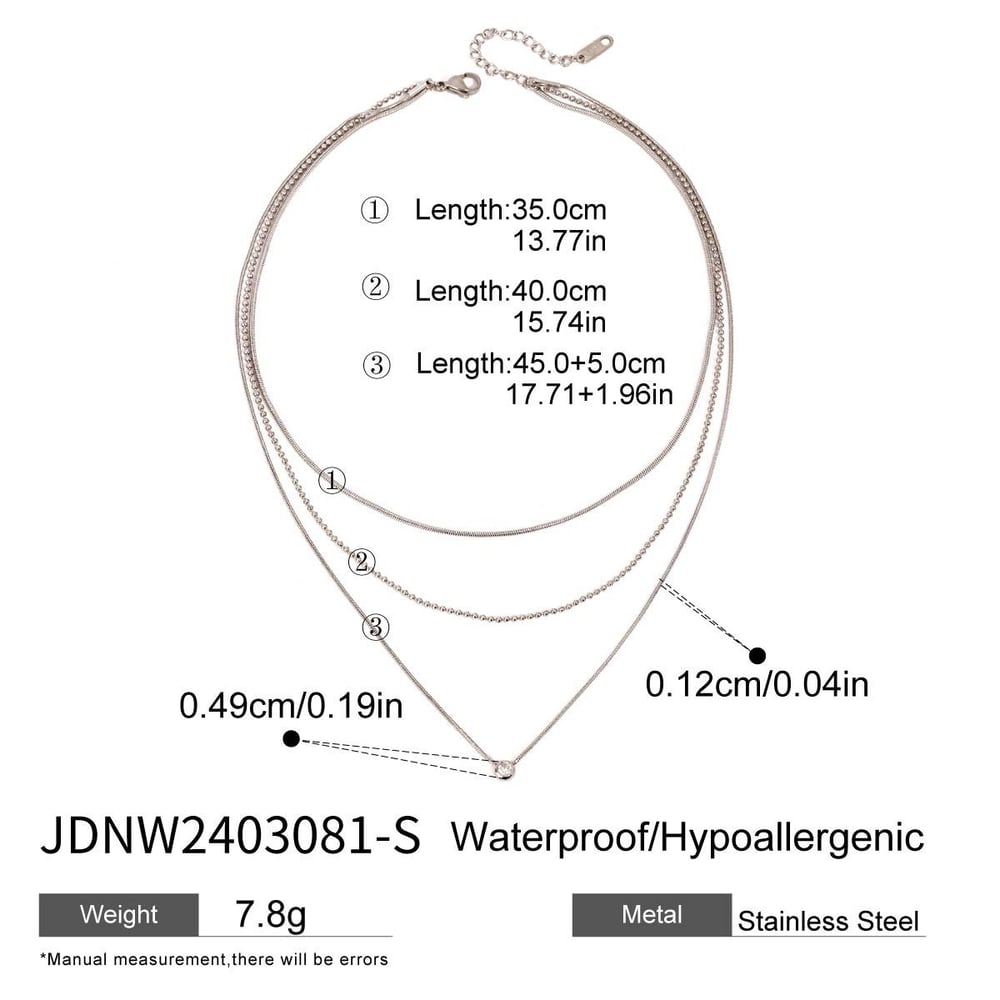 1 Piece Simple Series Chain Stainless Steel Women's Layered Necklaces