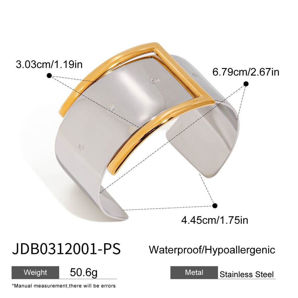 1 Piece Gold and Silver Mixed Color Simple Premium Women's Bracelet