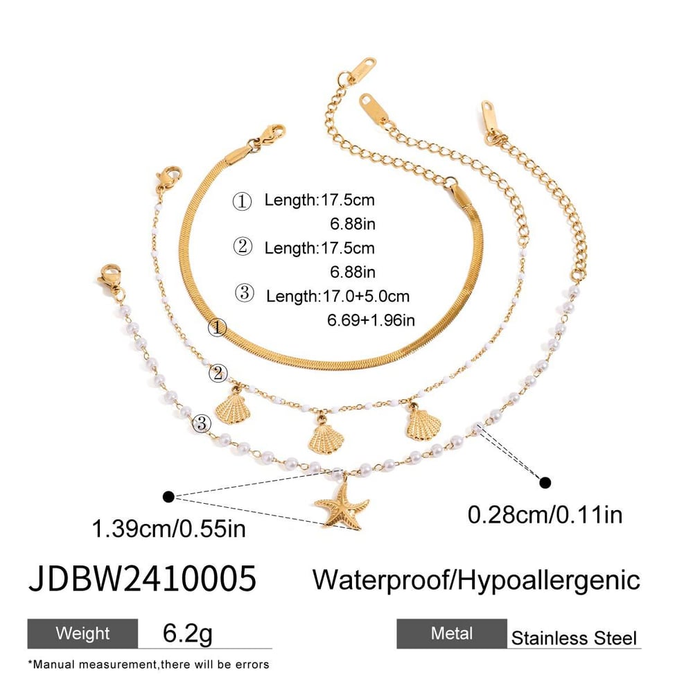 1 Piece Oceanic Stainless Steel Gold Color Women's Charm Bracelets