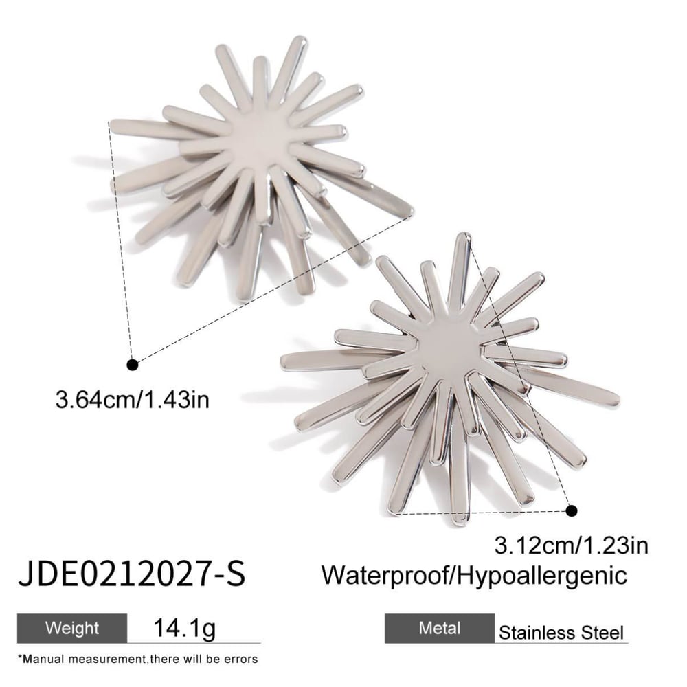 Sun Stainless Steel Gold Color Women's Stud Earrings Picture2