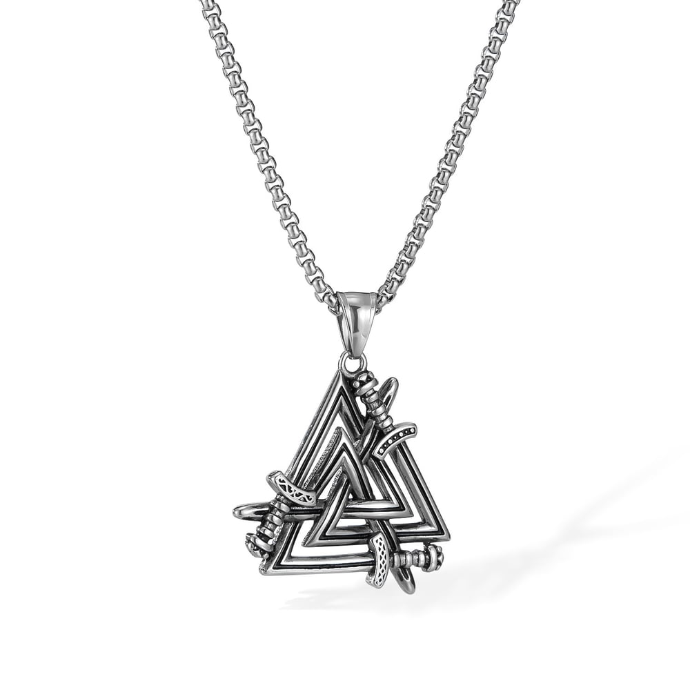 1 Piece Designable Triangle Stainless Steel Men's Pendant Necklaces