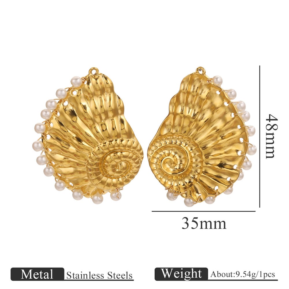 1 Piece Stylish Conch Shape Stainless Steel Women's Pendants