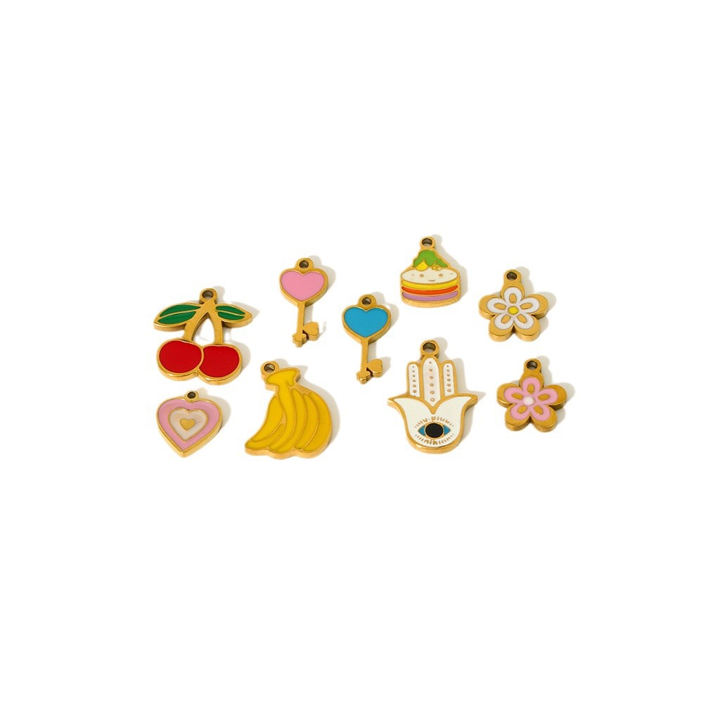 Cute Fruit Colorful Stainless Steel DIY Pendant h5Picture2