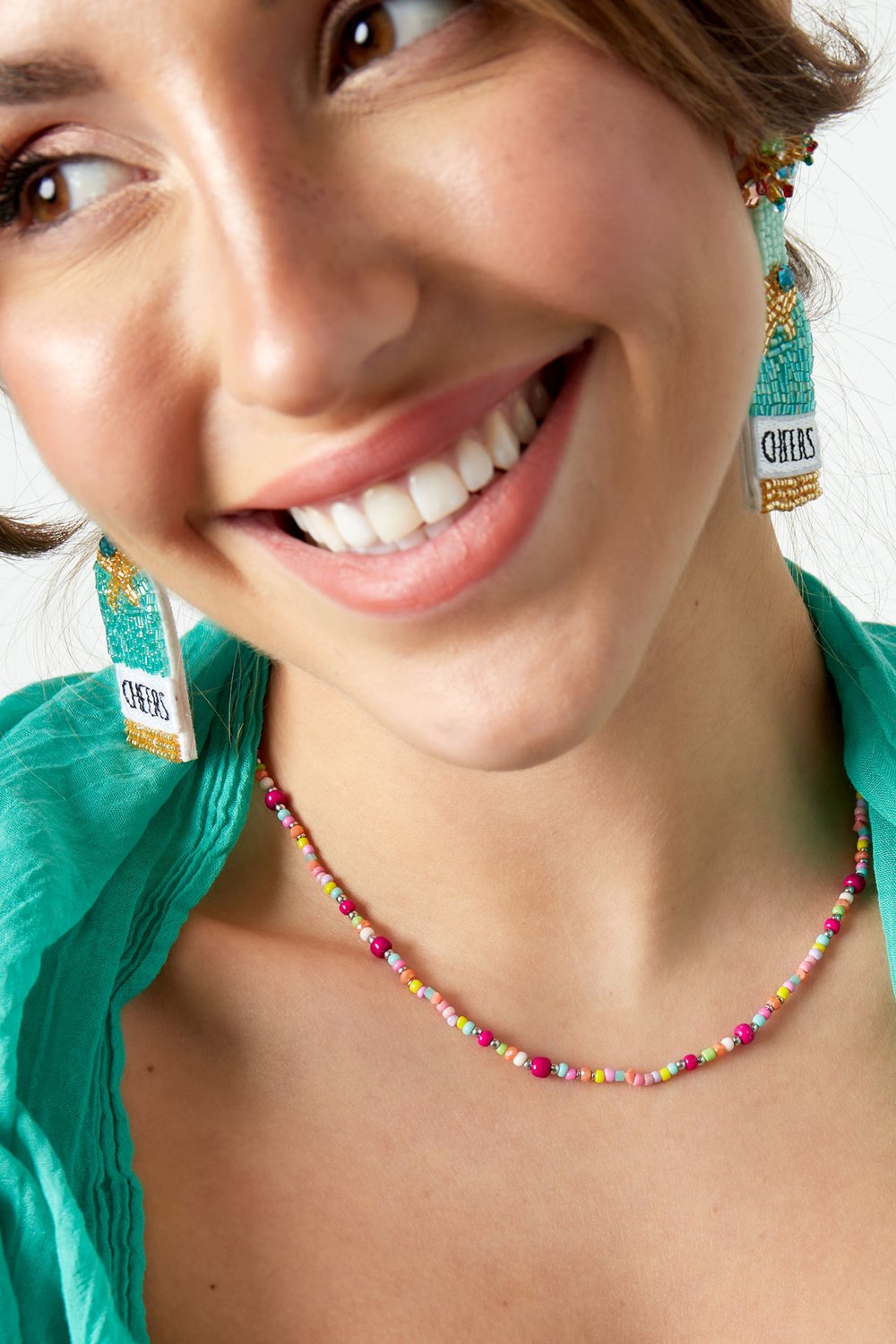 Bunte Halskette Pink - #summergirls Kollektion Silber Glas Bild4