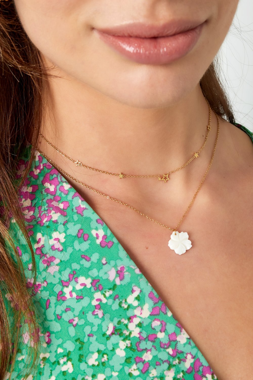 Necklace stainless steel stars - Silver Color color Picture3