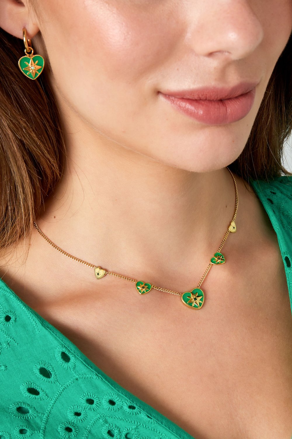 necklace 5 hearts white Picture3