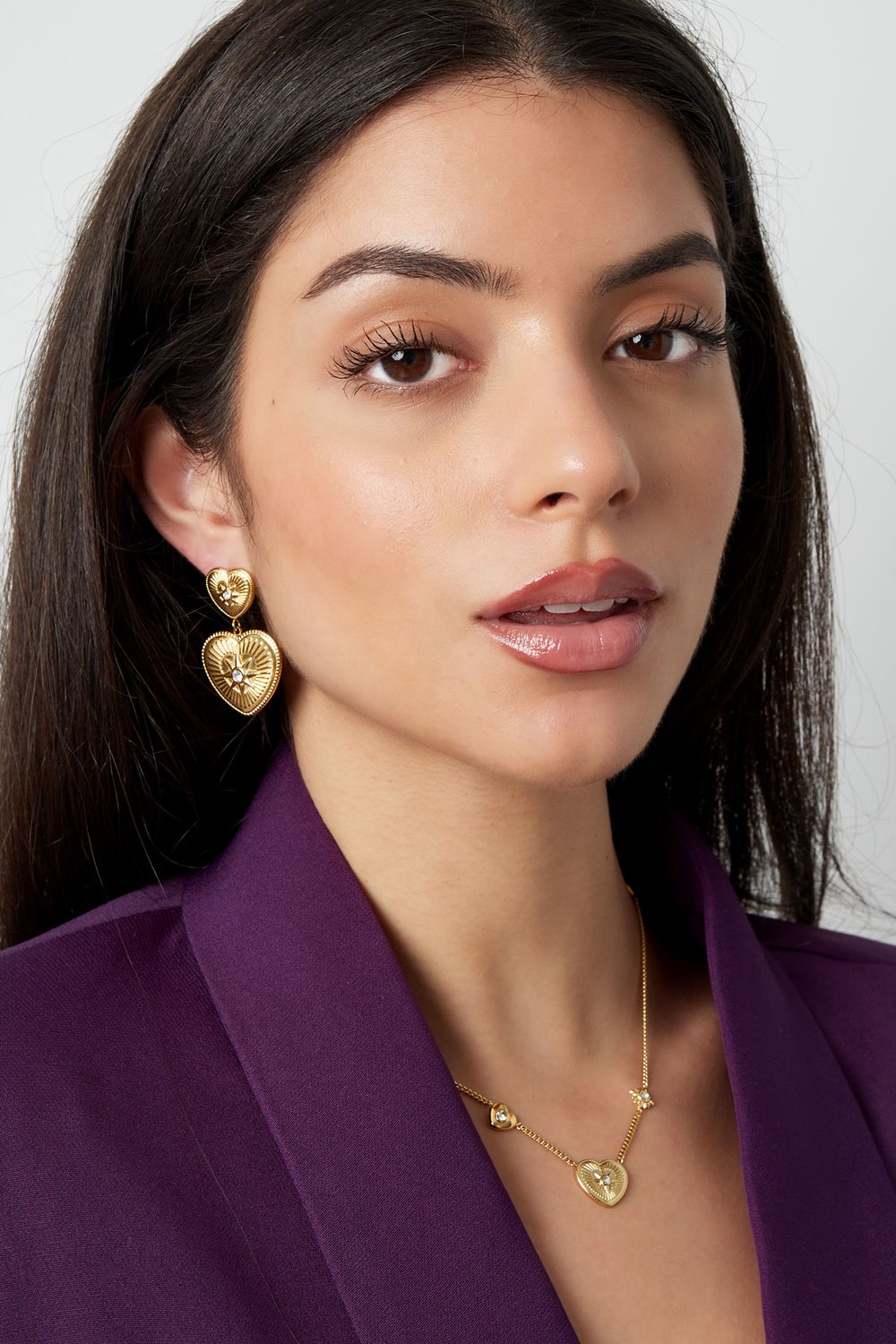 collana cuori diversi con pietra Immagine2